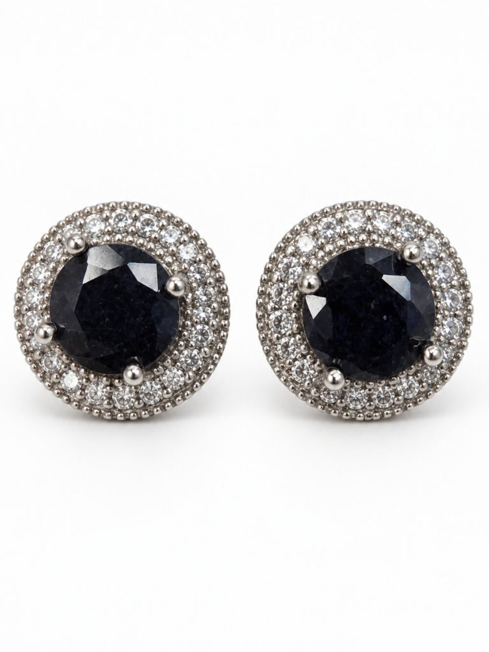 Celeste Navy Blue Crystal Stainless Steel Stud Earrings